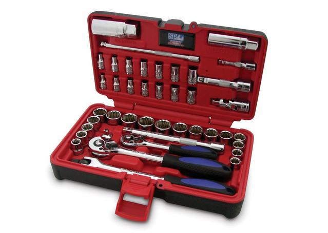 SP Tools Socket Set 1/4 & 3/8" Drive 42 Pc Metric/SAE In