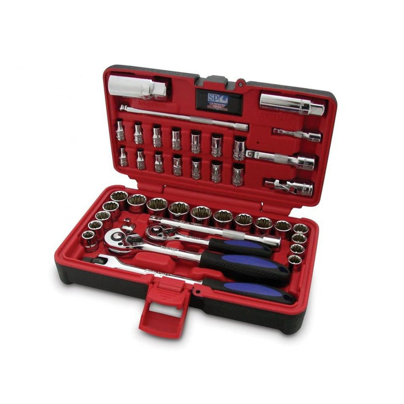 SP Tools Socket Set 1/4 & 3/8" Drive 42 Pc Metric/SAE In