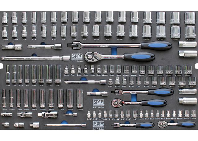 SP Tools Eva Tool Kit 122Pc Metric/SAE Socket &