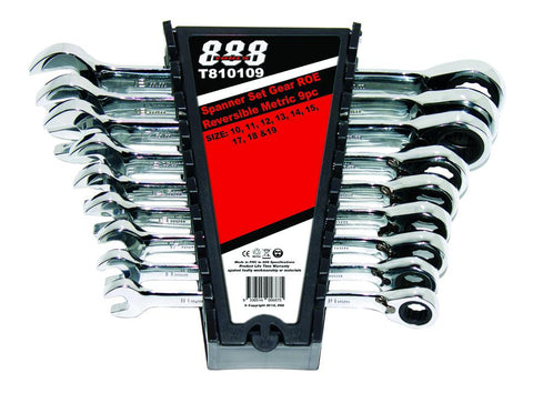 888 By SP Tools Spanner Set Gear Roe Reversible Metric 9Pc