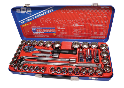 888 By SP Tools Socket Set 888 1/2" Dr 12PT Metric/SAE
