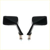 Black glossy finished square fender motorcycle side mirrors with metallic spring assemblies for Datsun Nissan S30 cars