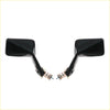 Square fender mirrors x2 for toyota hilux rn20-rn85 1972-1997 glossy black rectangular with spring-loaded mounts