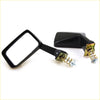 Black rectangular motorcycle side mirrors with metallic spring and mounting hardware for toyota hilux 72-97