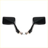 Black rectangular square fender mirrors set with glossy finish and spring-loaded mounts for 87-92 mazda capella mx6
