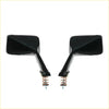 Black rectangular motorcycle side mirrors with metallic spring mounts shown from the back for mazda familia coupe rotary