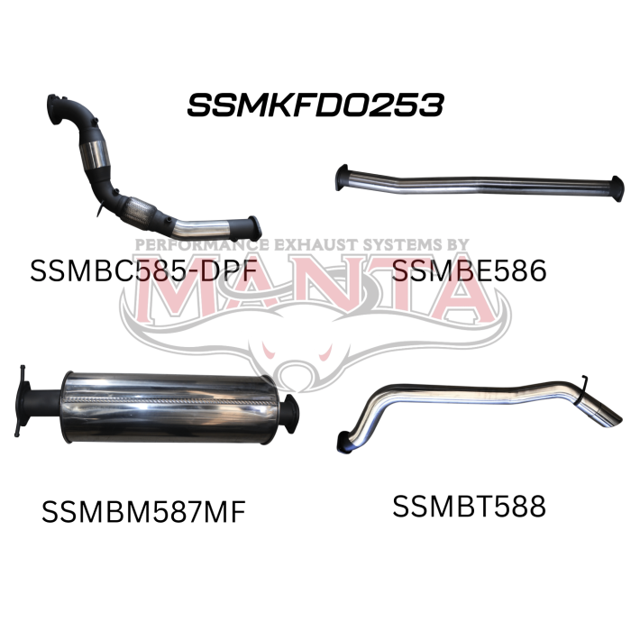 Manta Ford PX2 Ranger 3.2L Turbo Back With Cat Exhaust