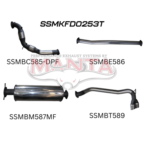 Manta Ford PX2 Ranger 3in Turbo Back With Cat & Muffler,