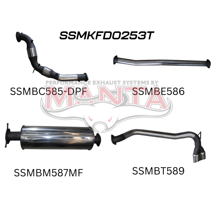 Manta Ford PX2 Ranger 3in Turbo Back With Cat & Muffler,