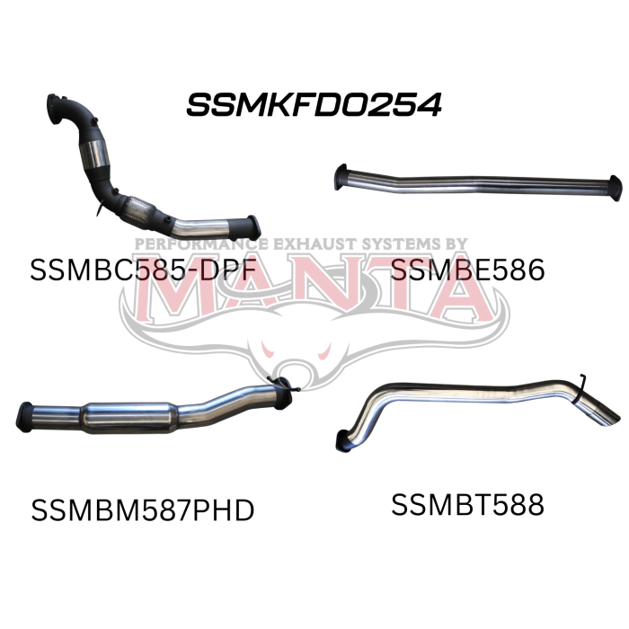 Manta Ford PX2 Ranger 3.2L Turbo Back With Cat, Hotdog