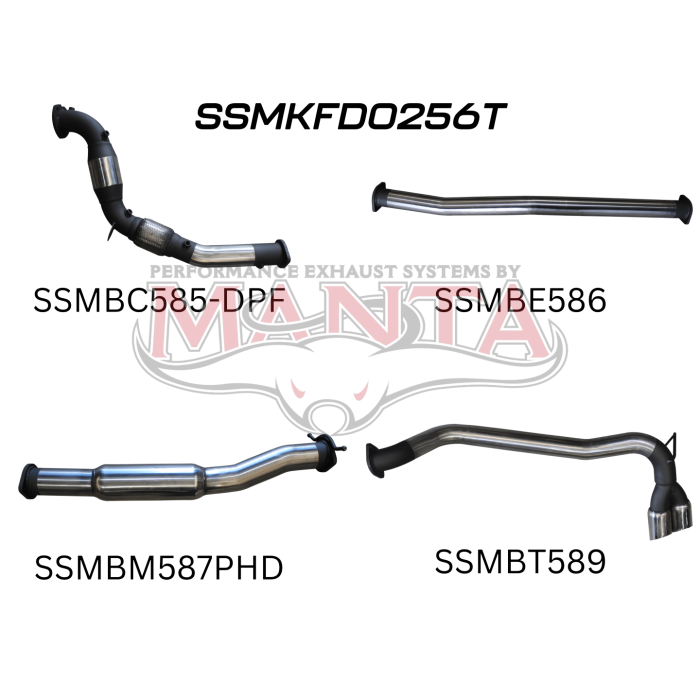 Manta Ford PX2 Ranger 3in Turbo Back Without Cat & With