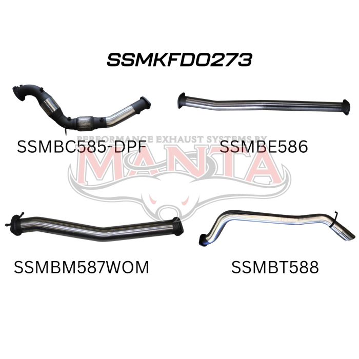 Manta Ford PX2 Ranger 3.2L Turbo Back With Cat & Without