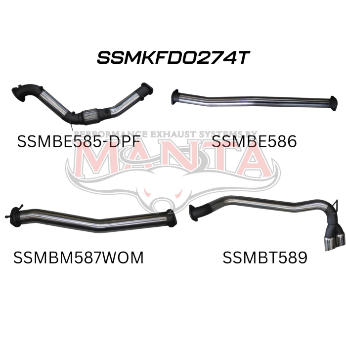 Manta Ford PX2 Ranger 3in Turbo Back Without Cat &