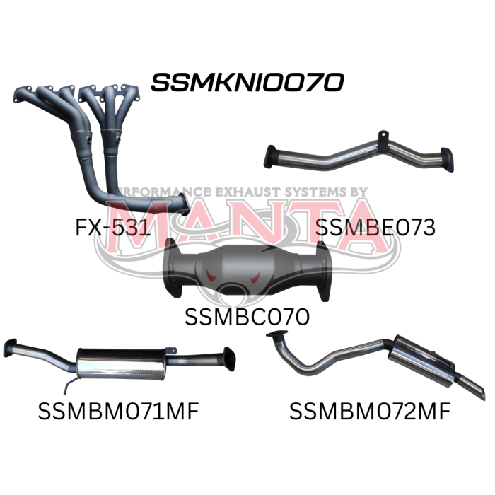 Manta Patrol GU 4.8L Full System with Centre & Rear