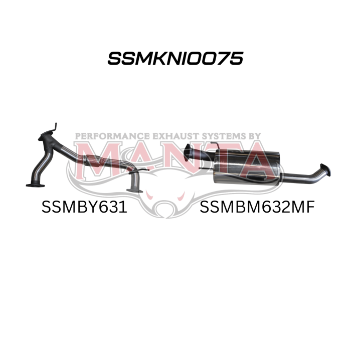 Manta Patrol Y62 V8 5.6L Wagon, 3in Centre Hiflow Muffler