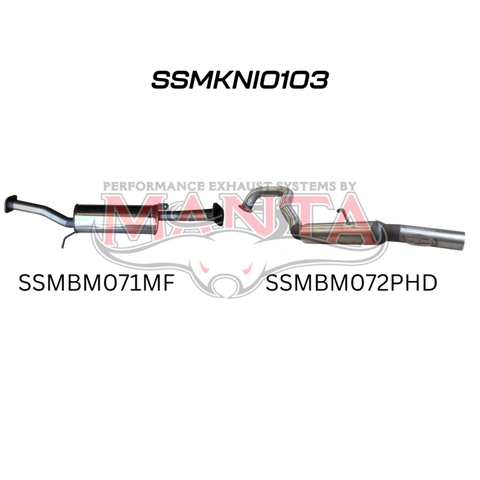 Manta Patrol GU 4.8L 2.5in System Off E- Pipe Centre
