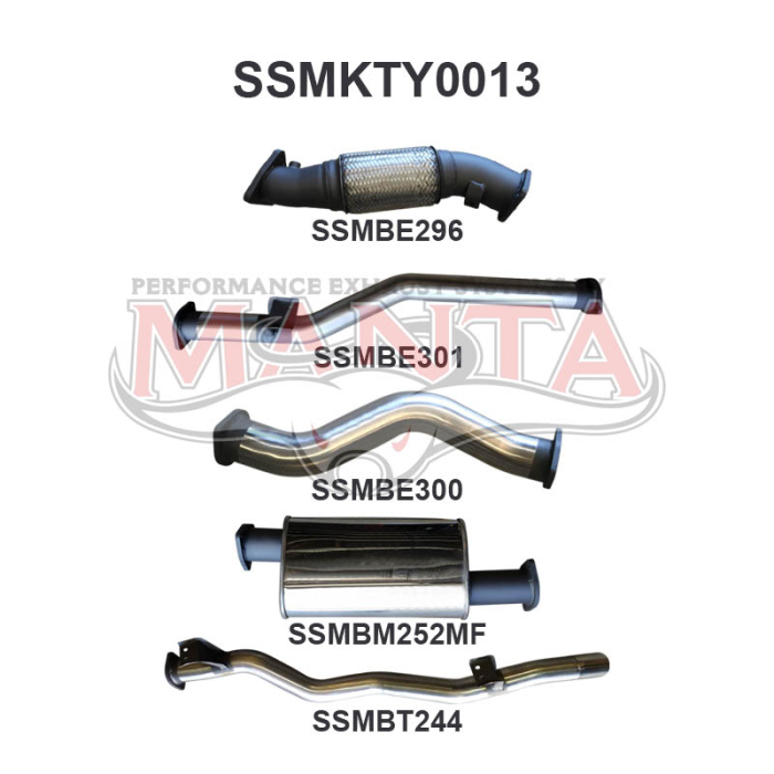 Manta VDJ79 V8 D/Cab Ute 3in NO Cat With Muffler Exhaust