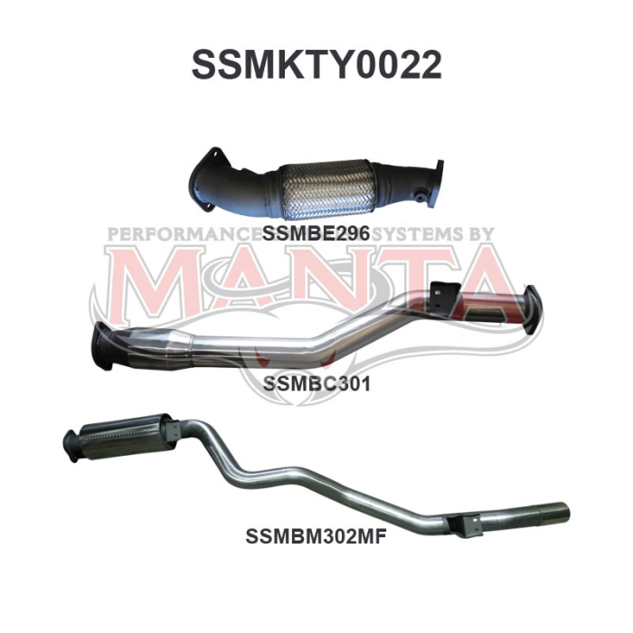 Manta VDJ76 V8 Wagon 3in With Cat Rear Muffler Exhaust
