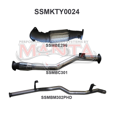 Manta VDJ76 V8 Wagon 3in With Cat Rear WOM Exhaust System
