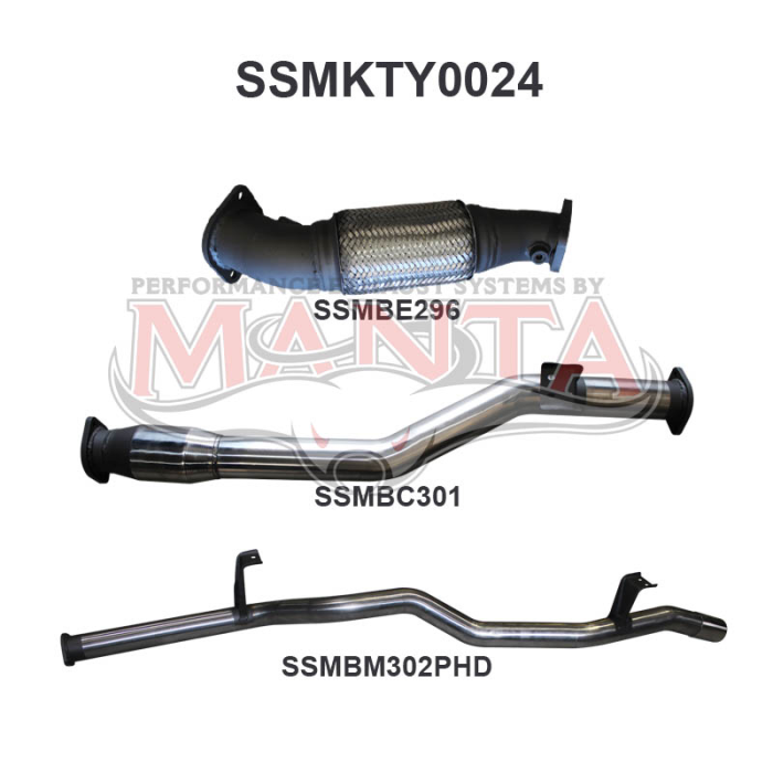 Manta VDJ76 V8 Wagon 3in With Cat Rear WOM Exhaust System