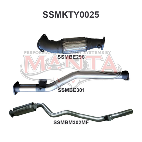 Manta VDJ76 V8 Wagon 3in Without Cat, Rear Muffler