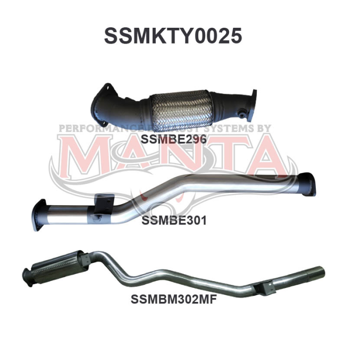 Manta VDJ76 V8 Wagon 3in Without Cat, Rear Muffler