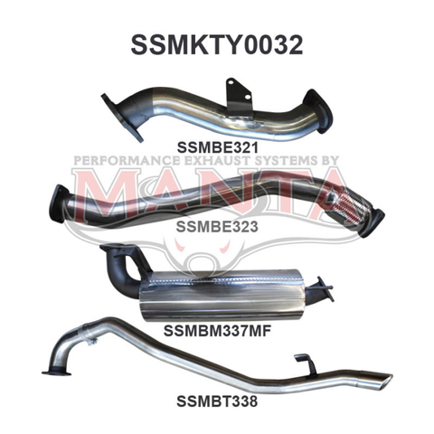 Manta HDJ80 1HD Wagon 3in From Turbo Back Muffler Exhaust