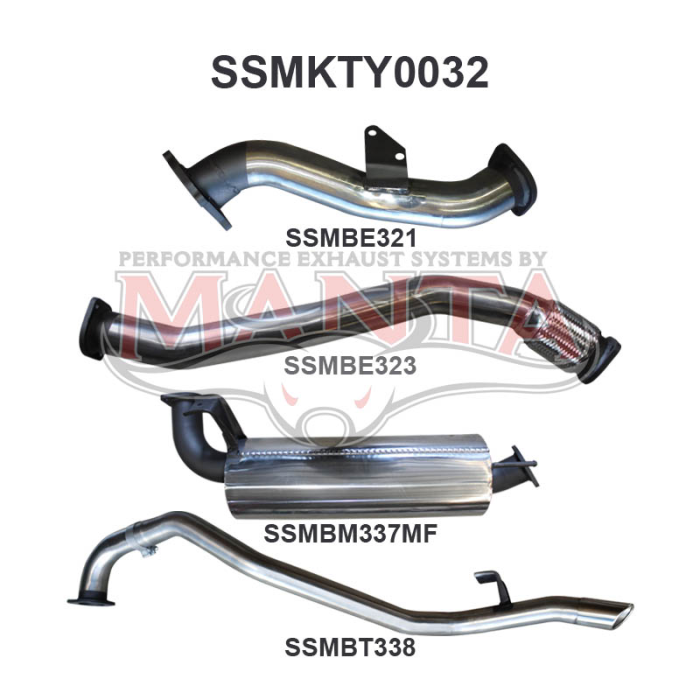Manta HDJ80 1HD Wagon 3in From Turbo Back Muffler Exhaust