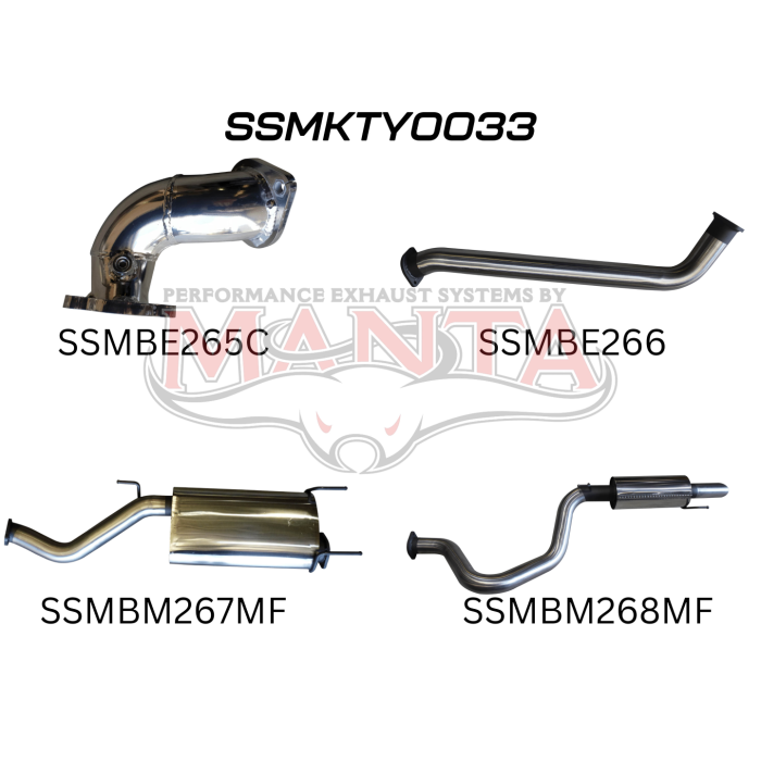 Manta HDJ100 4.2L Td Wagon 3in Centre & Rear Mufflers