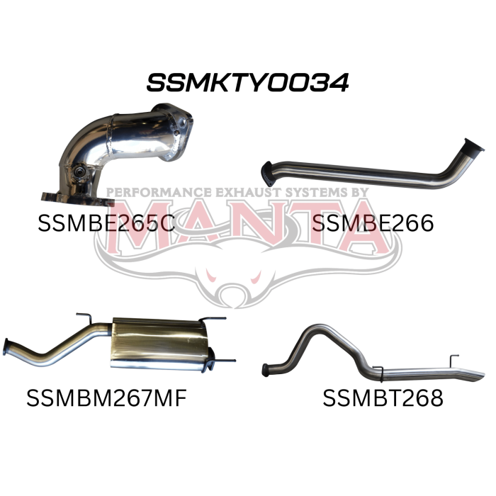 Manta HDJ100 4.2L Td Wagon 3in Centre Muffler & Rear Tail