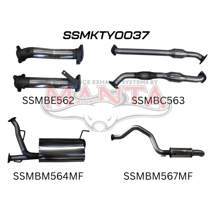 Manta VDJ200 2.5in With Cat Muffler Centre & Rear, Dump