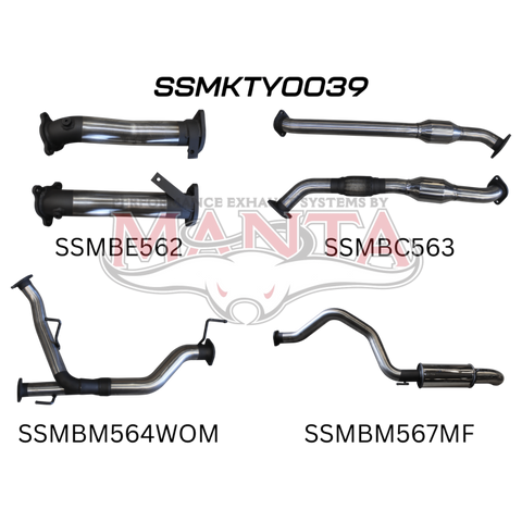 Manta VDJ200 2 1/2Dual Cats - 3 Rear Muffler & Dump