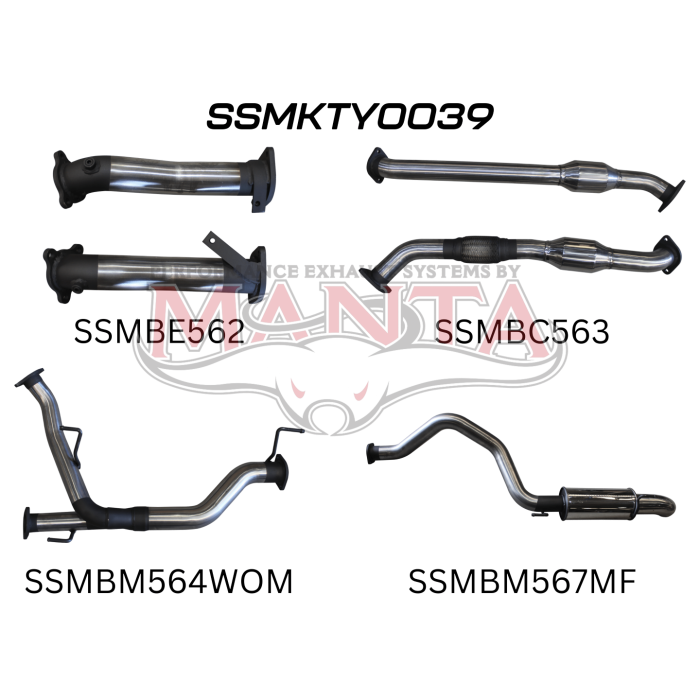 Manta VDJ200 2 1/2Dual Cats - 3 Rear Muffler & Dump