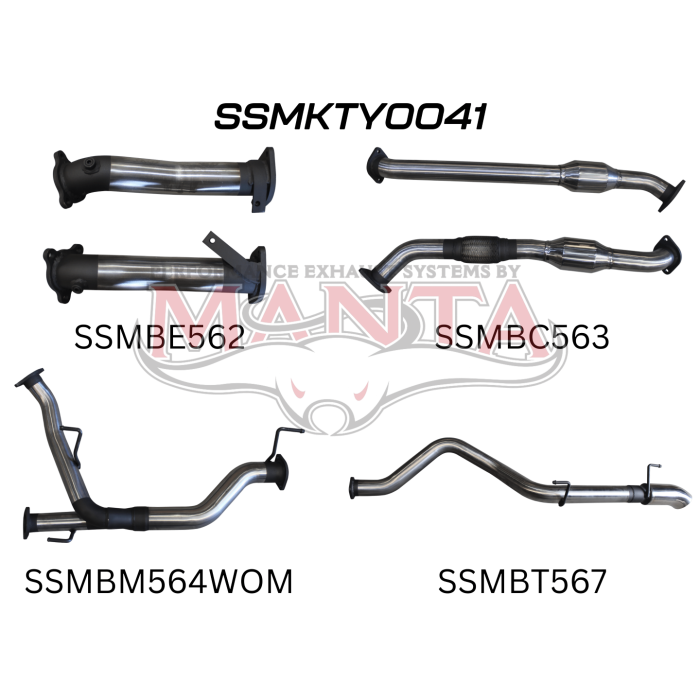 Manta VDJ200 2.5in With Cat NO Mufflers, Dump Tip Exhaust