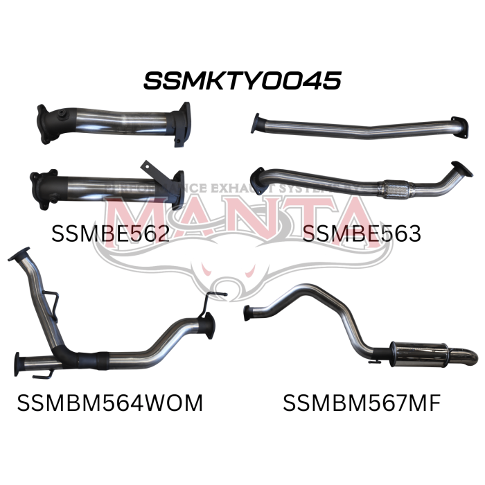 Manta VDJ200 2.5in NO Cat Muffler Rear, Dump Tip Exhaust