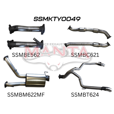 Manta VDJ200 3in Dual With Cat & Muffler, Exit L & R