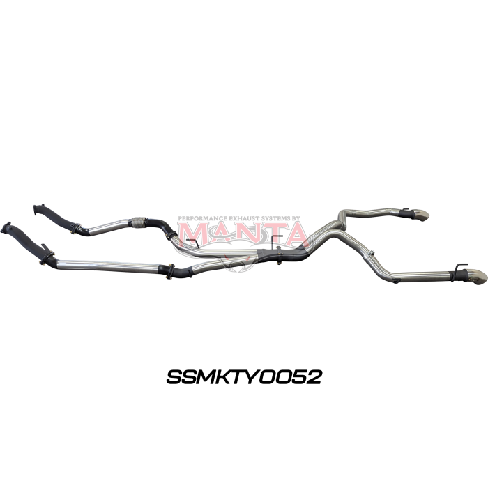 Manta VDJ200 3in Dual NO Cat, NO Muffler, Exit L & R