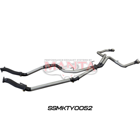 Manta VDJ200 3in Dual NO Cat, NO Muffler, Exit L & R