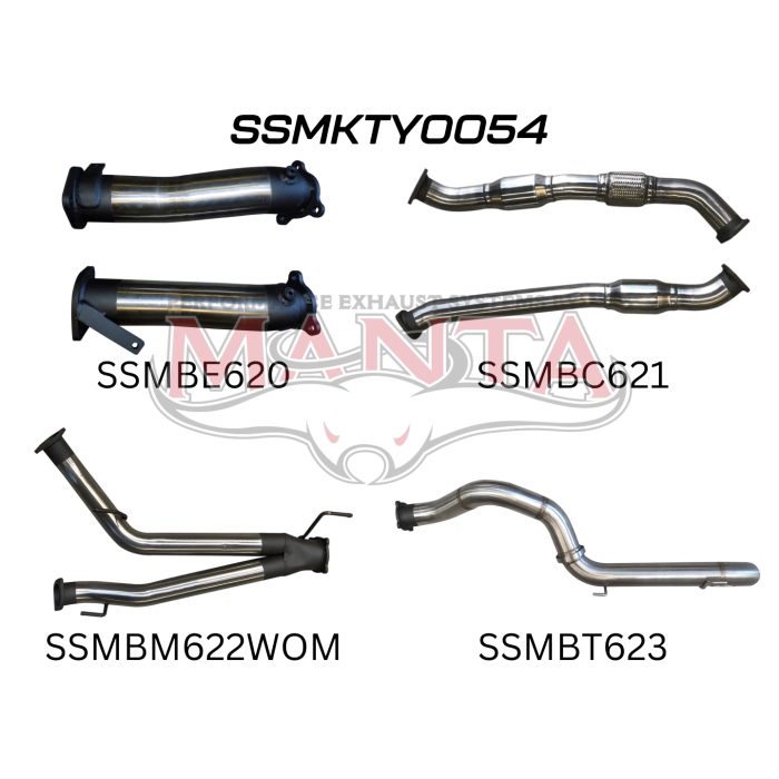 Manta VDJ200 3in Dual With Cat, NO Muffler, 4in Exit