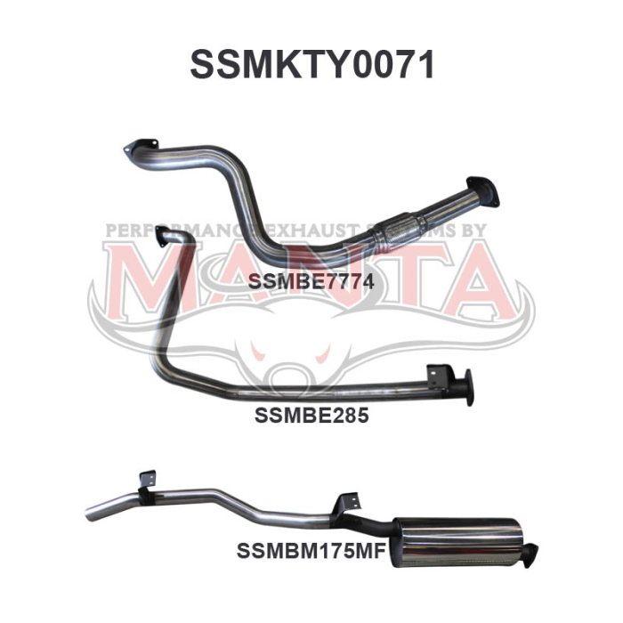 Manta Landcruiser HZJ79 2.5in off Manifold Exhaust System