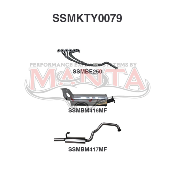 Manta HZJ105 4.2L Extractors & 2.5in Muffler/Muffler