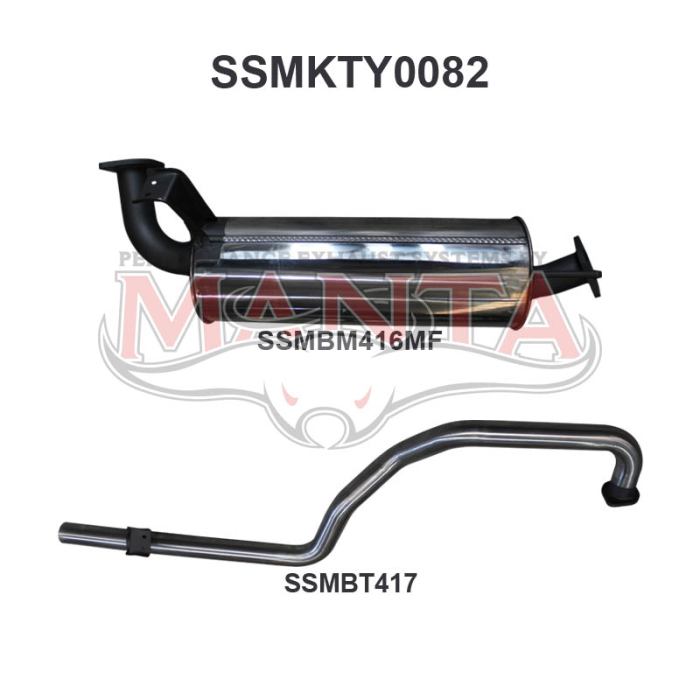 Manta HZJ, FZJ105 2.5in off Extractors Muffler/Tailpipe