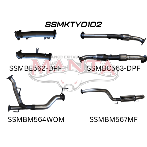Manta VDJ200 DPF 2.5in With Cat, Muffler Rear, Dump Tip