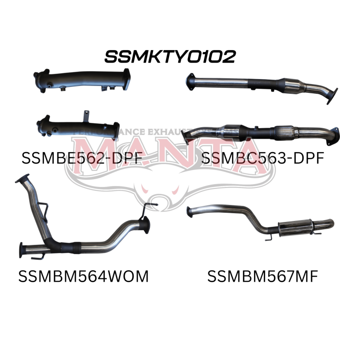Manta VDJ200 DPF 2.5in With Cat, Muffler Rear, Dump Tip