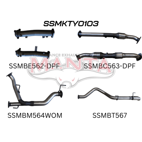 Manta VDJ200 DPF 2.5in With Cat Pipe only, Dump Tip
