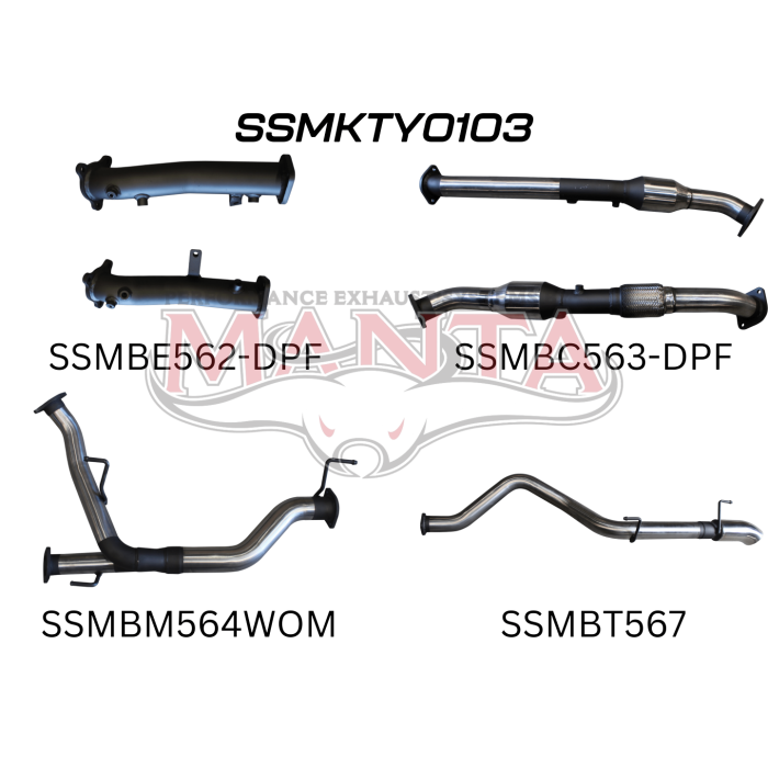 Manta VDJ200 DPF 2.5in With Cat Pipe only, Dump Tip