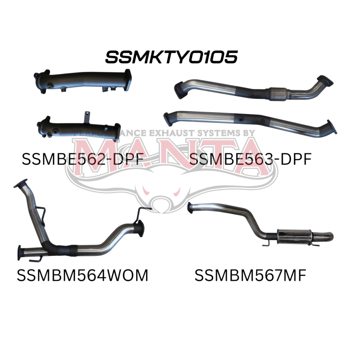 Manta VDJ200 DPF 2.5in NO Cat, Muffler Rear Dump Tip
