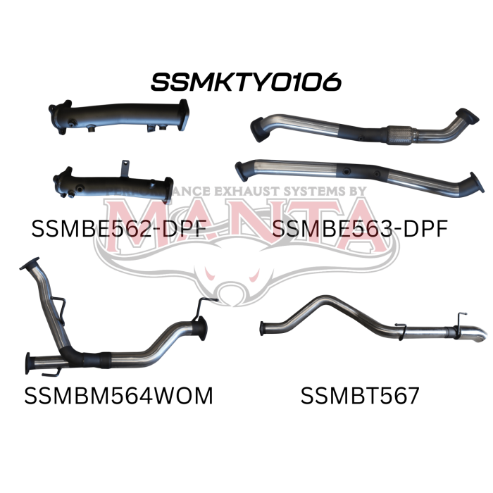 Manta VDJ200 DPF 2.5in NO Cat, Muffler Rear Dump Tip
