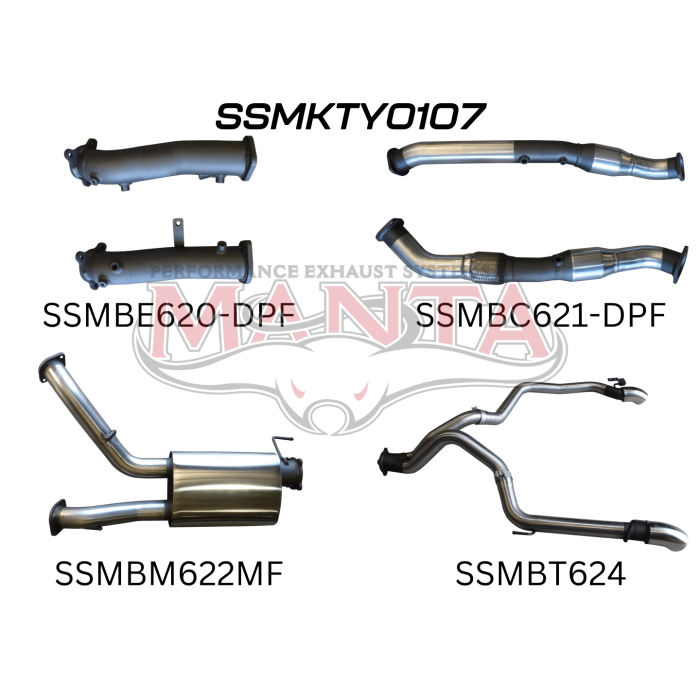 Manta VDJ200 DPF 3in Dual With Cat & Muffler, Exit L & R