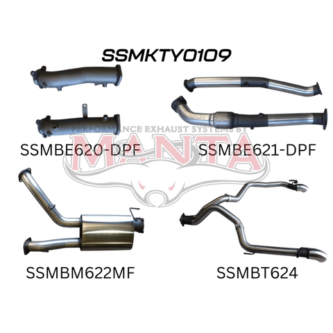 Manta VDJ200 DPF 3in Dual NO Cat, Muffler, Exit L & R